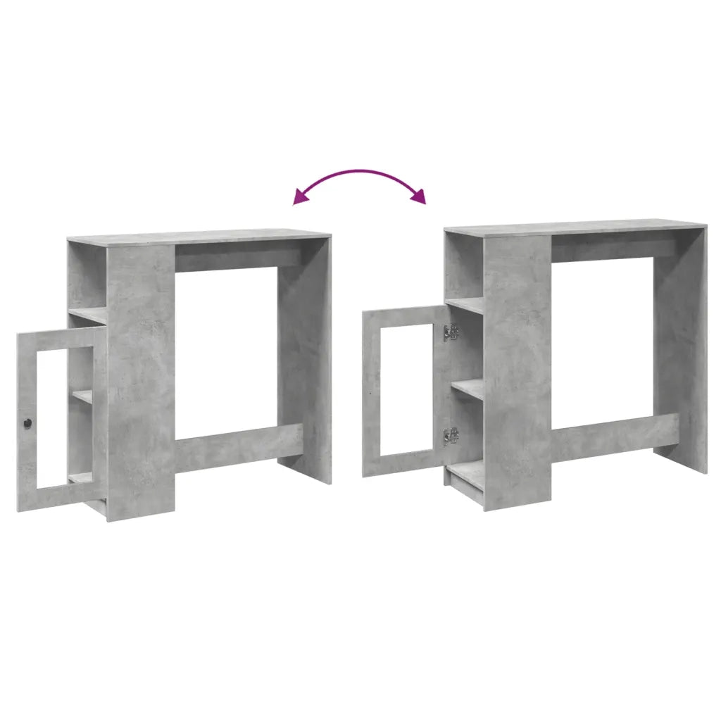 Tavolo Bar con Rastrelliera Grigio 101x40x103,5 cm Multistrato
