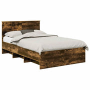 Letto matrimoniale | Letto per adulti | Struttura del letto Rovere fum¨¦ 120 x 123 cm Legno multistrato