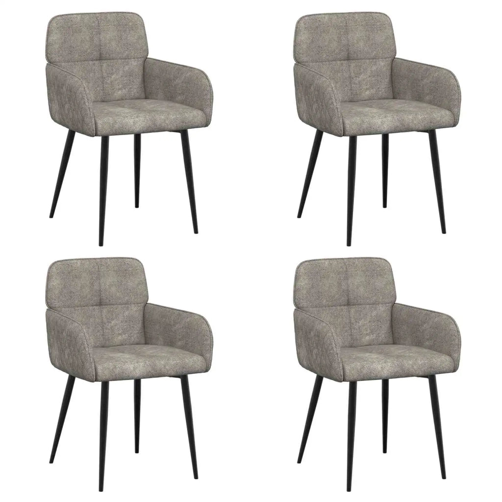 Sedie da pranzo 4 pz Pelle Scamosciata Sintetica Grigio Chiaro 3428230