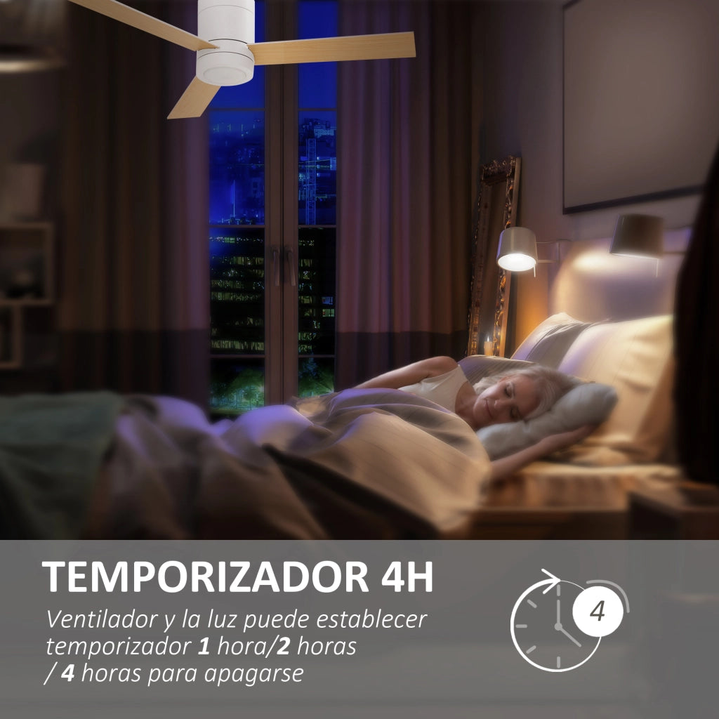 Ventilatore da Soffitto con Luce LED ¨C zephmum ¨C Bianco ?112x25 cm