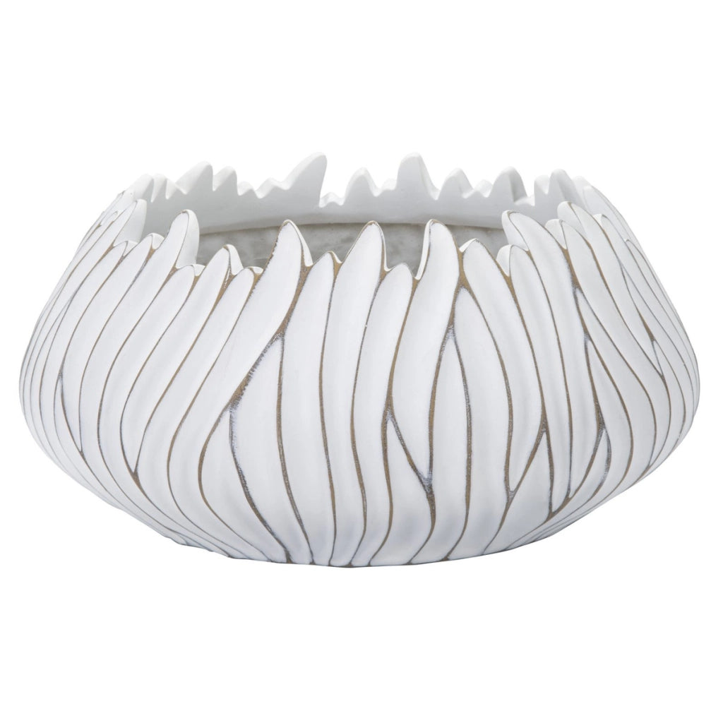 Vaso Decorativo VKH670, Bianco, Poliresina, 40x40x20 cm