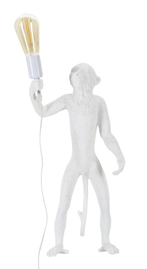 Lampada da Tavolo Monkey Bianco 26x34x55 cm in Resina Bianco