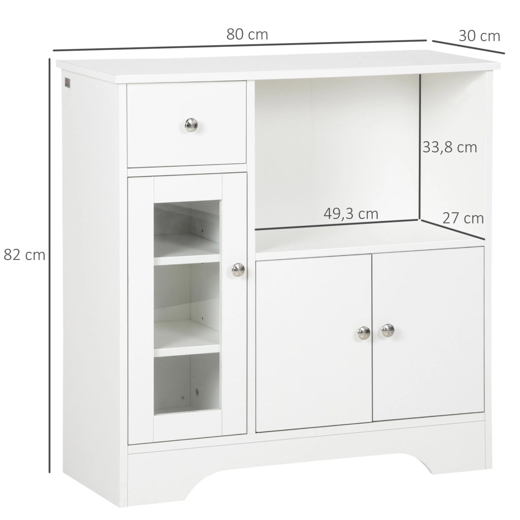 Tavolo da cucina con vetro ¨C zephmum ¨C bianco 80x30x82