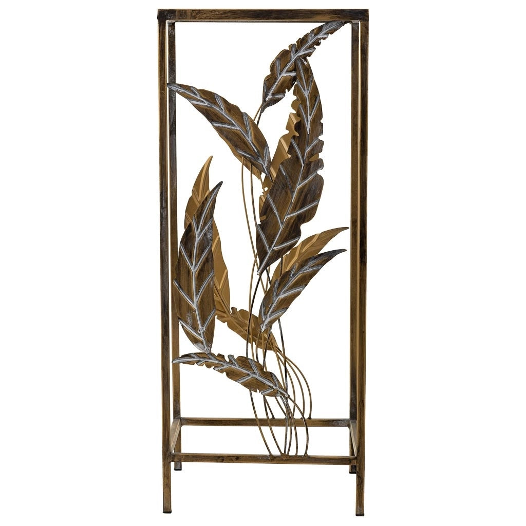 Tavolino angolare in metallo dorato 28x28x69h