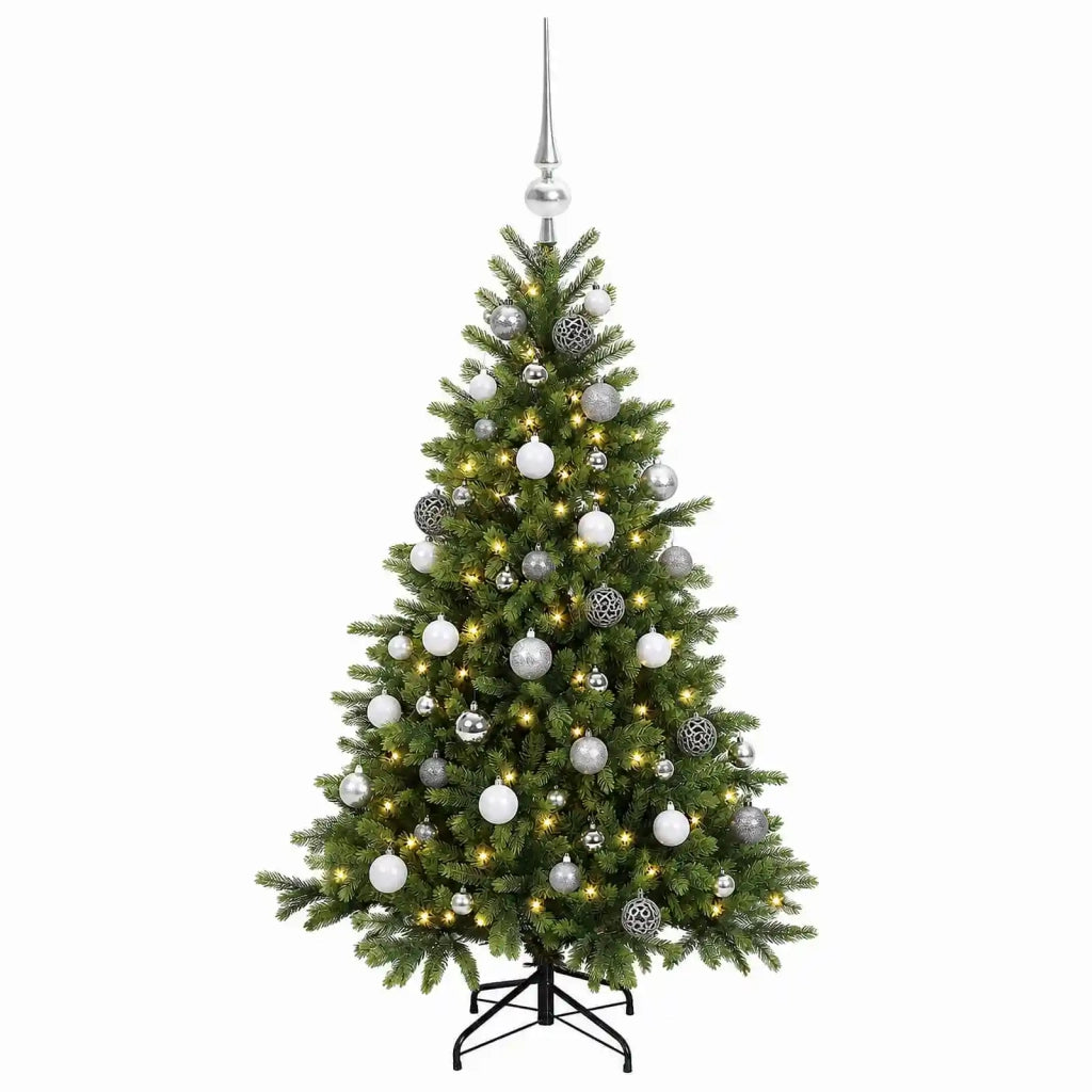 Albero di Natale artificiale con palline 150 cm 150 LED 3466178