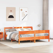 Letto senza Materasso-Struttura Letto Marrone Cera 180x200 cm in Legno di Pino 285582