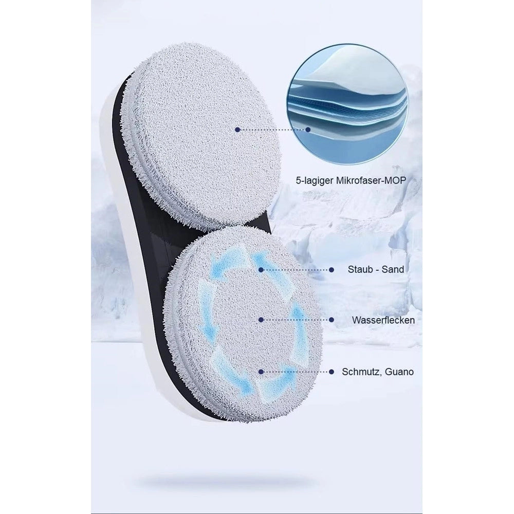 Trade Shop - Robot Pulizia Finestra Con Spruzzo Acqua Intelligente Bifacciale 5600pa Controllo App -