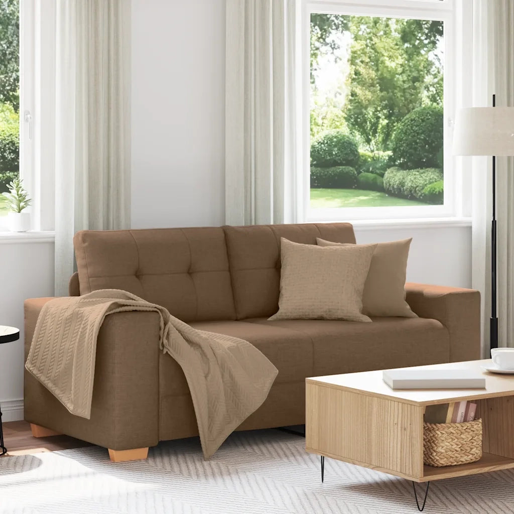 vidaXL Divano Divanetto Marrone 140 cm in Tessuto