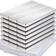 Pacchetto con 20 magneti neodimio, extra forti, grandi, 40 x 10 x 3 mm, magneti rettangolari, magneti forti per lavagne magnetiche, magneti per frigoriferi, magneti autoadesivi, magneti forti di terre rare per armadi cucina.
