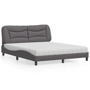 Letto con Materasso Hvar Grigio 160x200 cm in Similpelle 3208734