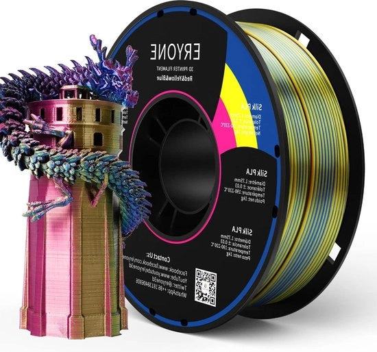 Filamento PLA in Seta 175 mm - 1kg Bobina Colore Seta Giallo Blu - Alta Qualità - Spedizione Rapida