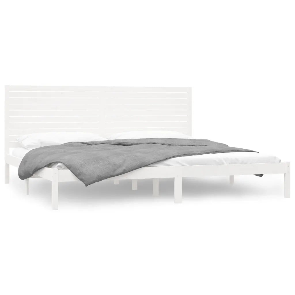 Giroletto-Struttura Letto Bianco in Legno Massello 180x200 cm Super King 448042