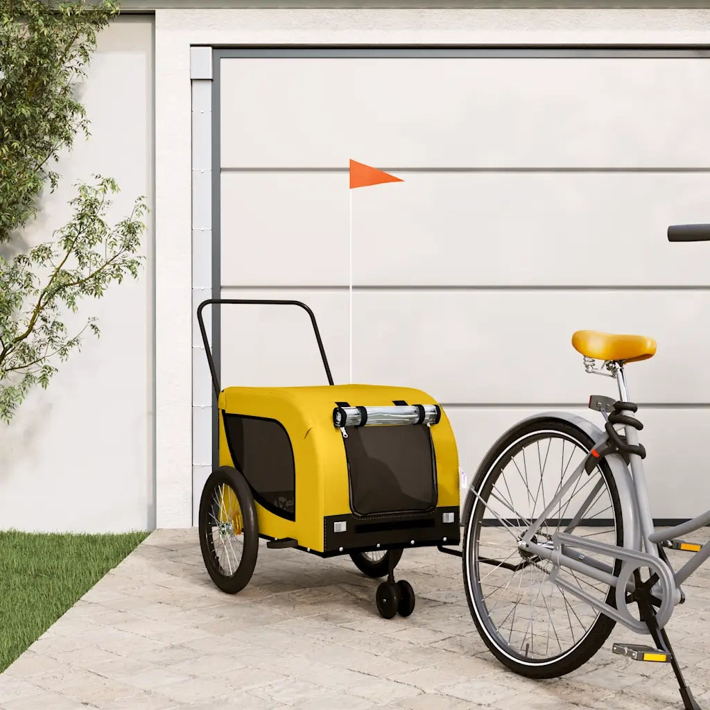 Rimorchio da Bici per Animali Giallo e Nero Oxford e Ferro CFW4590518