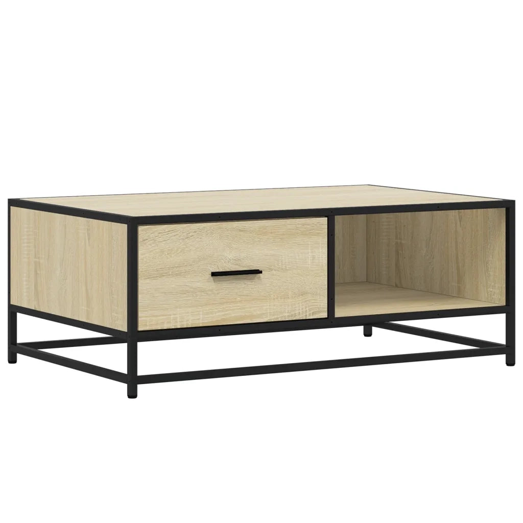 vidaXL Tavolino Rovere Sonoma 90x57x35 cm Legno Multistrato e Metallo
