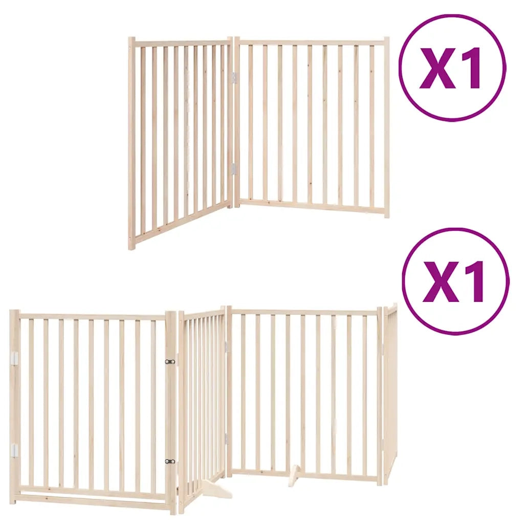 Cancello per Cani Pieghevole 6 Pannelli 480 cm Legno di Pioppo CFW4817578