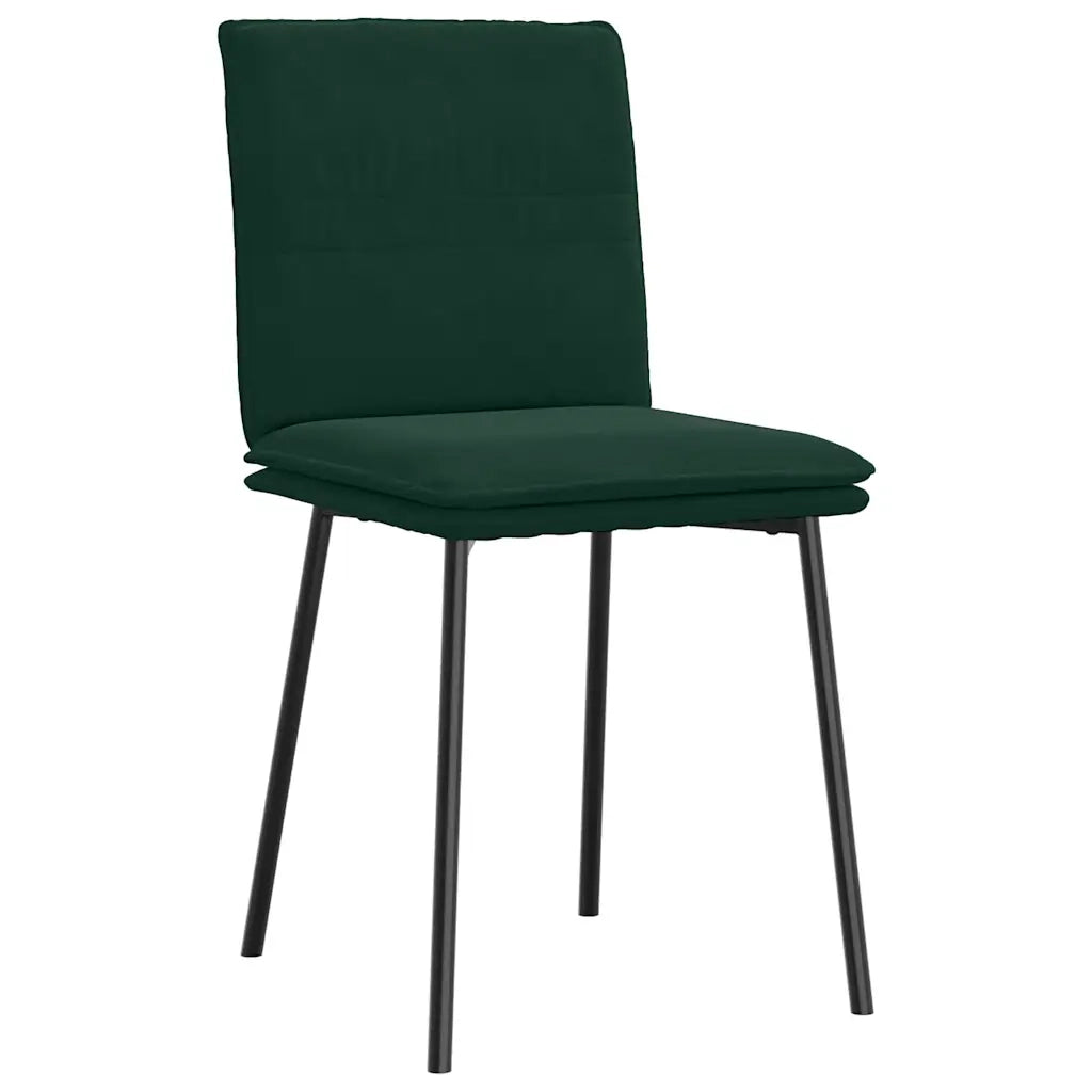 Sedie da Pranzo 4 pz Verde Scuro in Velluto