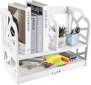 Biblioteca Miniatura Aperta - Finestra Mattea Bianca - Display in Legno per Progetto DIY - Libreria per Salotto e Ufficio - 30 * 21 * 40cm