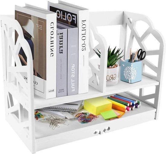 Biblioteca Miniatura Aperta - Finestra Mattea Bianca - Display in Legno per Progetto DIY - Libreria per Salotto e Ufficio - 30 * 21 * 40cm