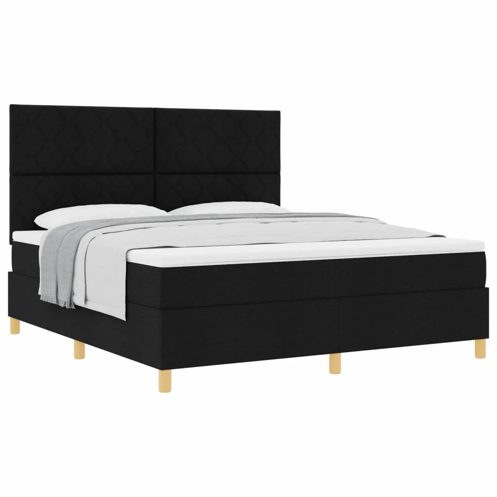Letto a molle con testiera Nero 180 x 200 cm Tessuto 3339716