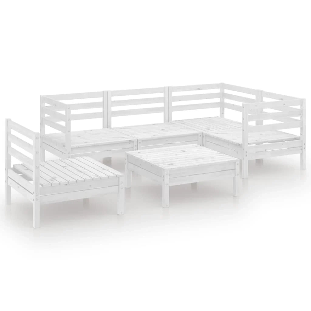 Set di mobili da giardino mobili da esterno 6 pezzi legno di pino massiccio bianco 02_0017008