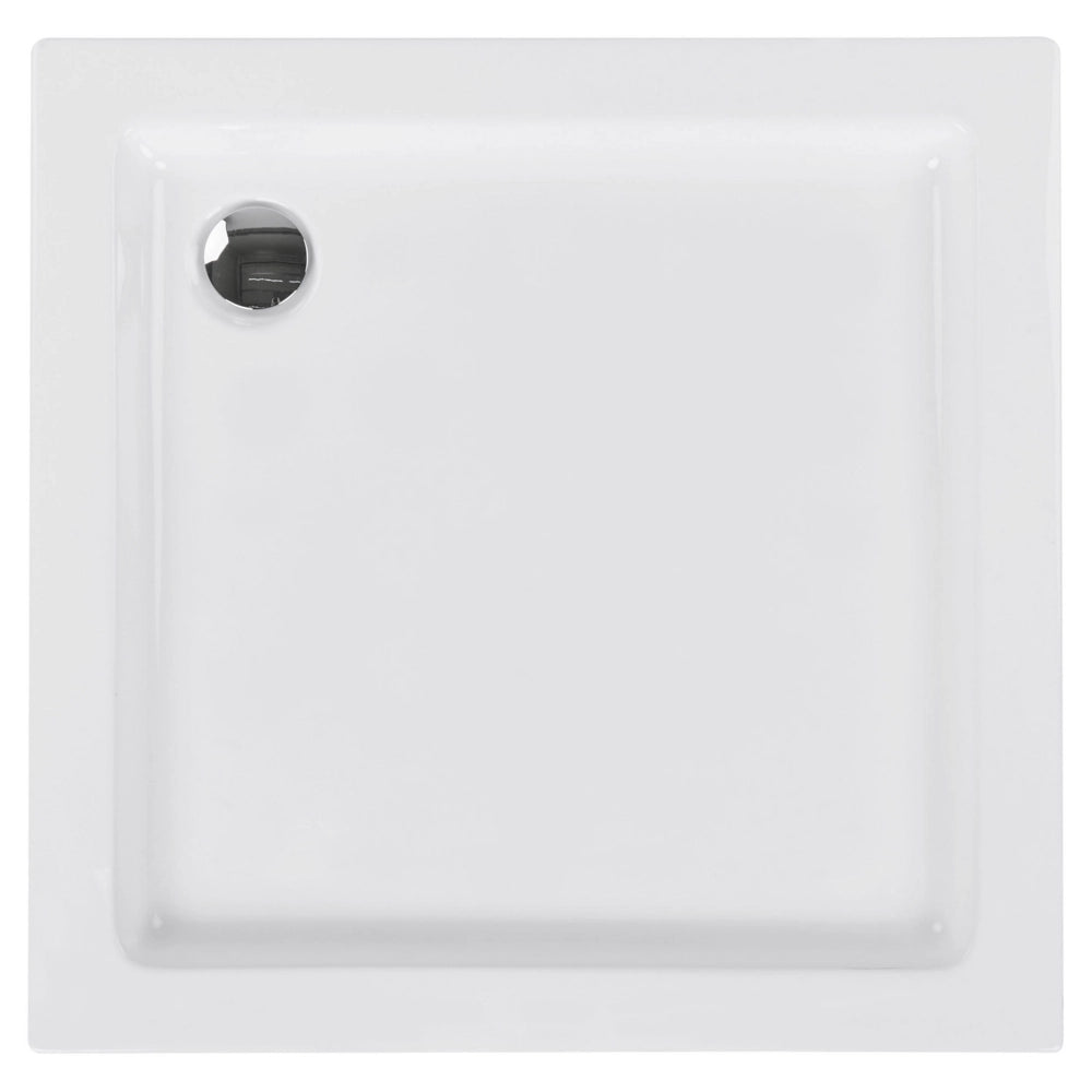 Piatto doccia con scarico Bianco Acrilico ABS Materiale sintetico 80 x 80 x 7 cm Minimalista