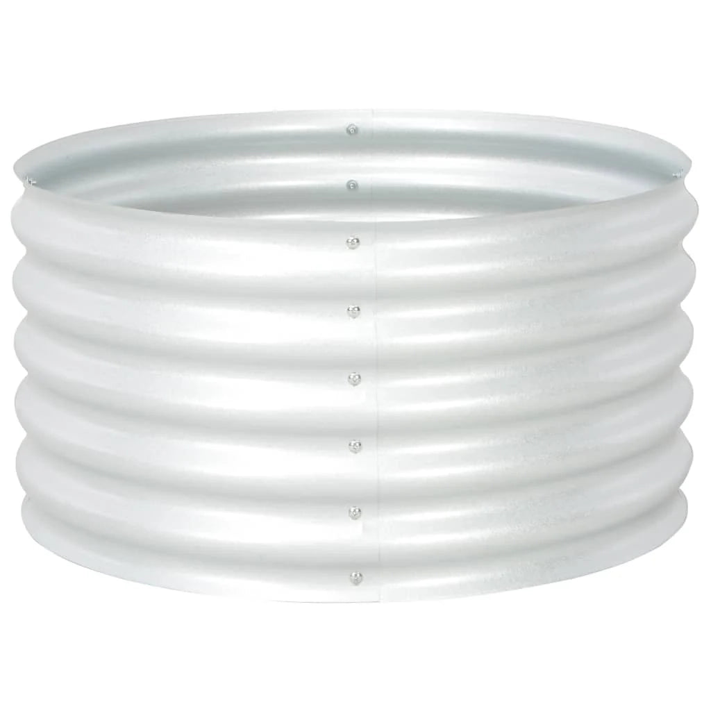 Fioriera aiuola rialzata piante fiori giardino 80 x 80 x 44 cm acciaio zincato argento 02_0001081