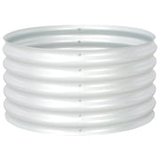 Fioriera aiuola rialzata piante fiori giardino 80 x 80 x 44 cm acciaio zincato argento 02_0001081