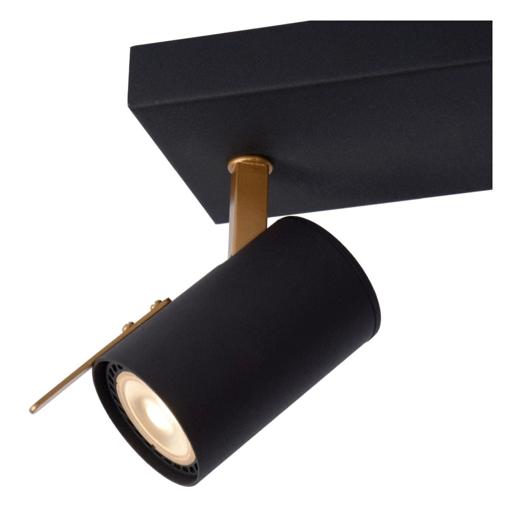 Lucide Grony plafoniera 2 spot GU10 nero/oro dimmer