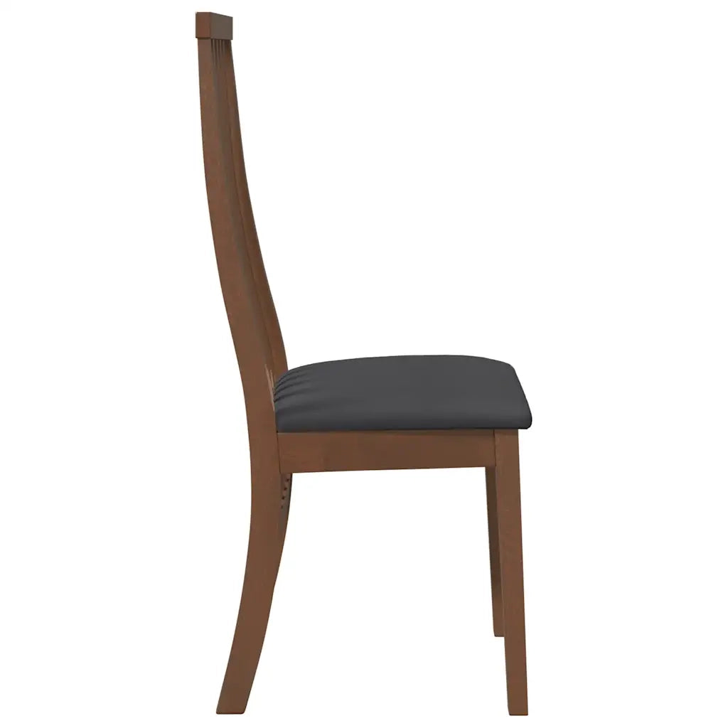 Sedie da Pranzo con Cuscini 2pz Marrone Legno Massello di Hevea 4102454