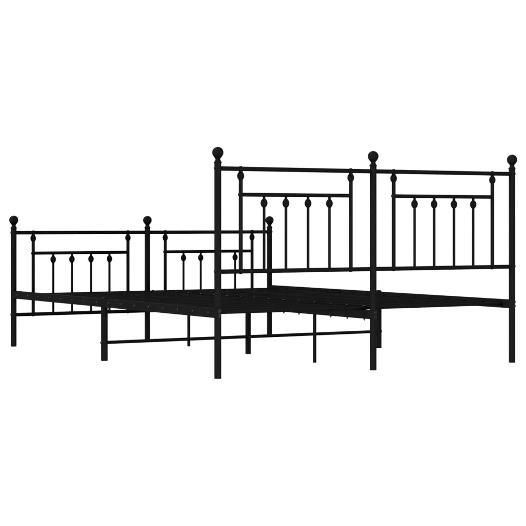 Giroletto senza Materaso con Pediera in Metallo Nero 180x200 cm 353559