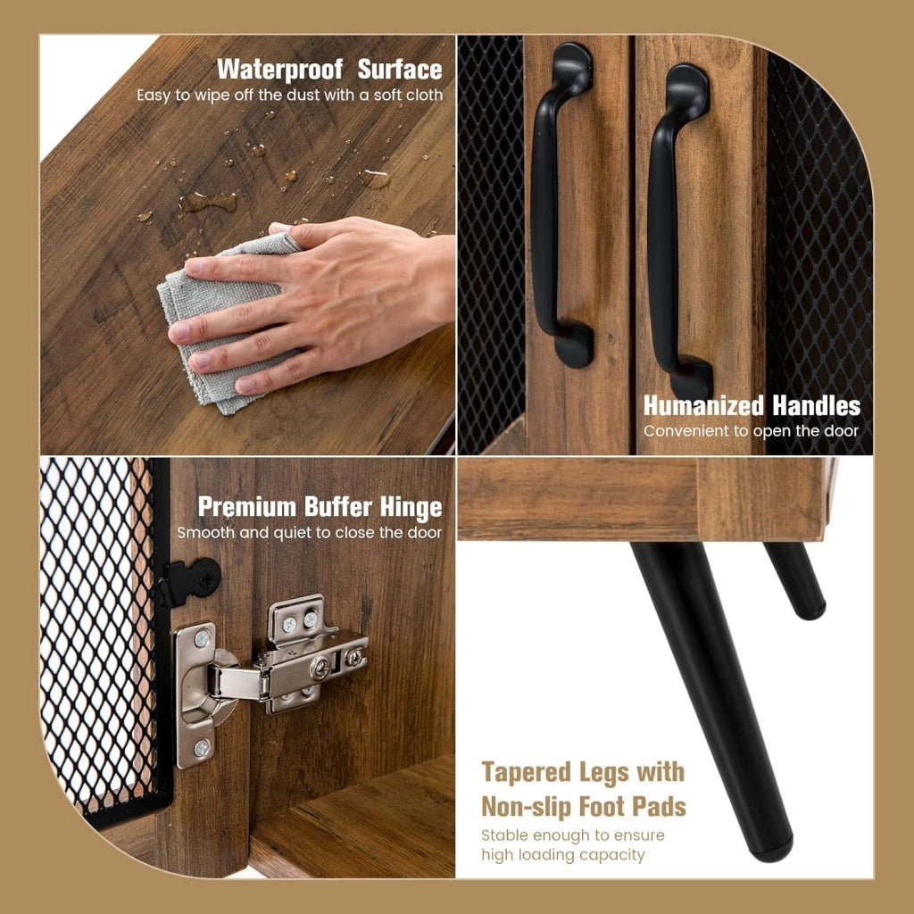 Cantinetta Porta Bottiglie da Vino 3 Scaffali Spazio per 10 Bottiglie, Credenza per Sala da Pranzo, Soggiorno, Cucina, 60x35x95 cm, Marrone