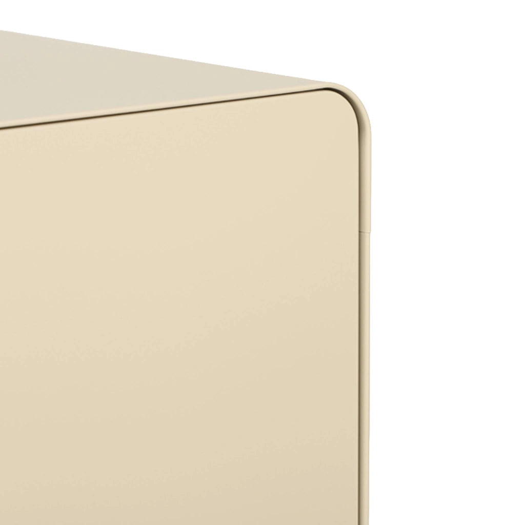 Comodino industriale in acciaio 1 anta, beige