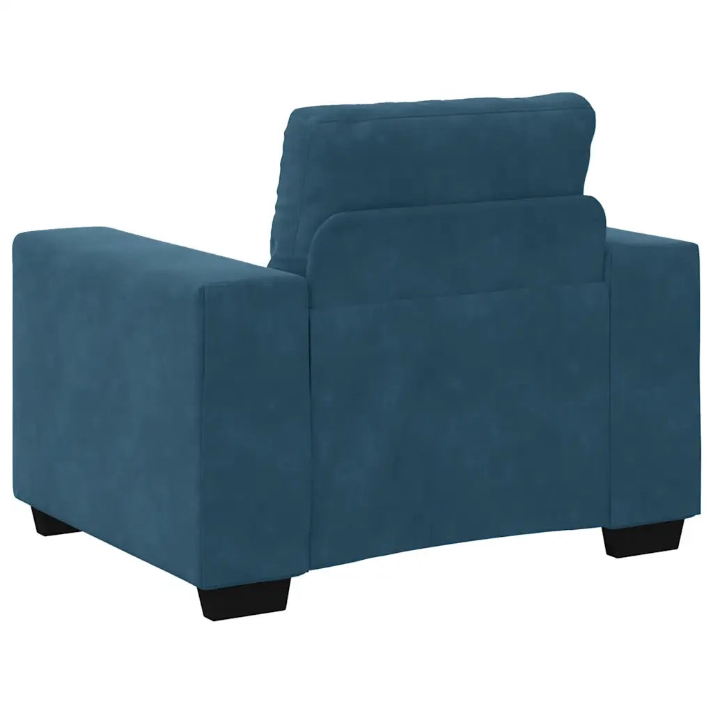 vidaXL Divano Sedia Blu 60 cm Velluto
