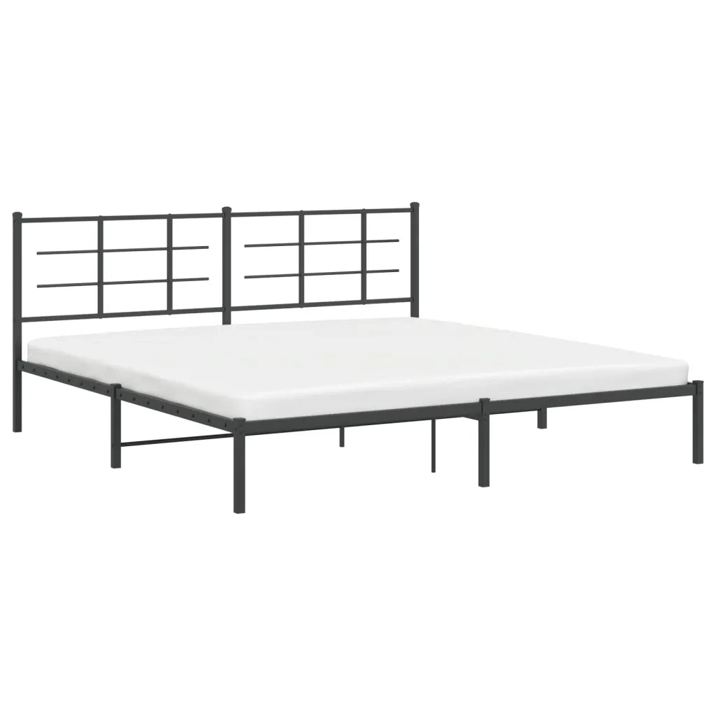 Giroletto con Testiera in Metallo Nero 193x203 cm 355567