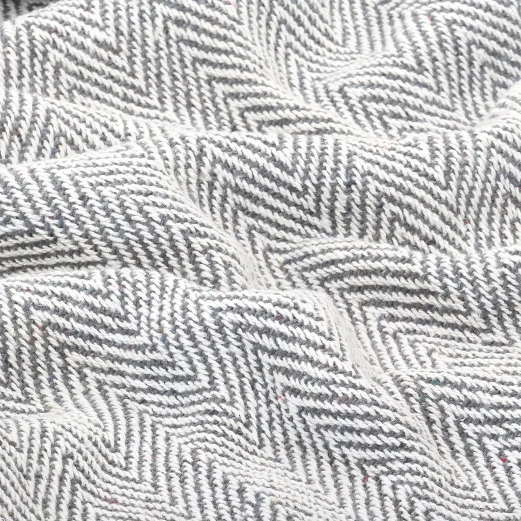 Copriletto in Cotone a Spina di Pesce 220x250 cm Grigio