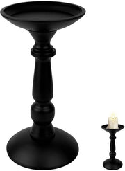 Candelaio metallico con supporto per candele in cera, diametro 9 cm, per candele stomp, con base antiscivolo e cuscino di schiuma silenzioso per decorazione di interni (large)
