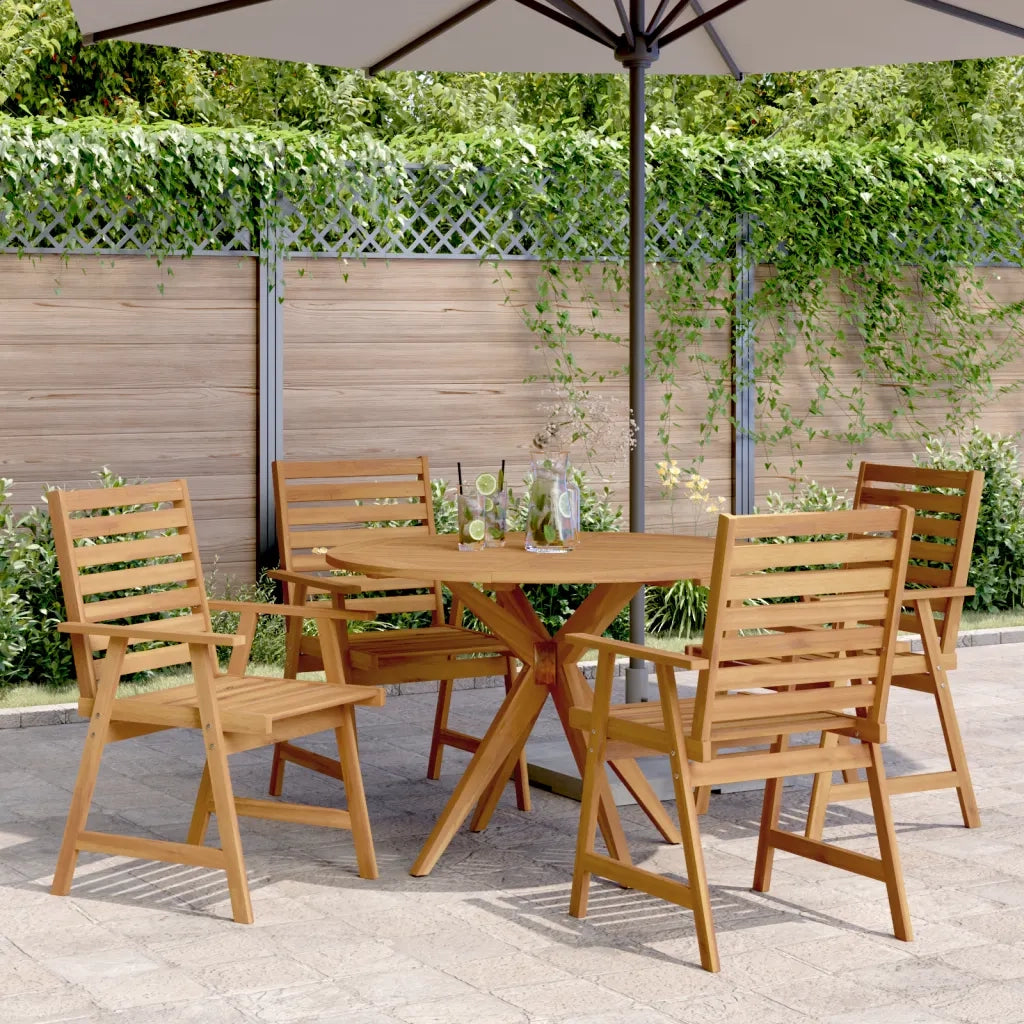 Set da Pranzo per Giardino 5 pz in Legno Massello di Acacia 3283566
