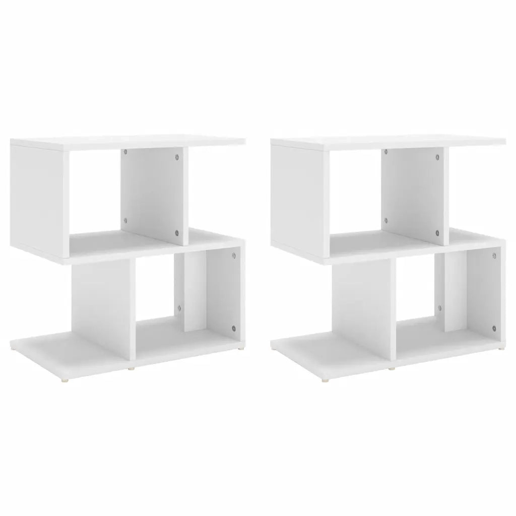 Comodini 2pz Bianchi 50x30x51,5 cm in Legno Multistrato 806365