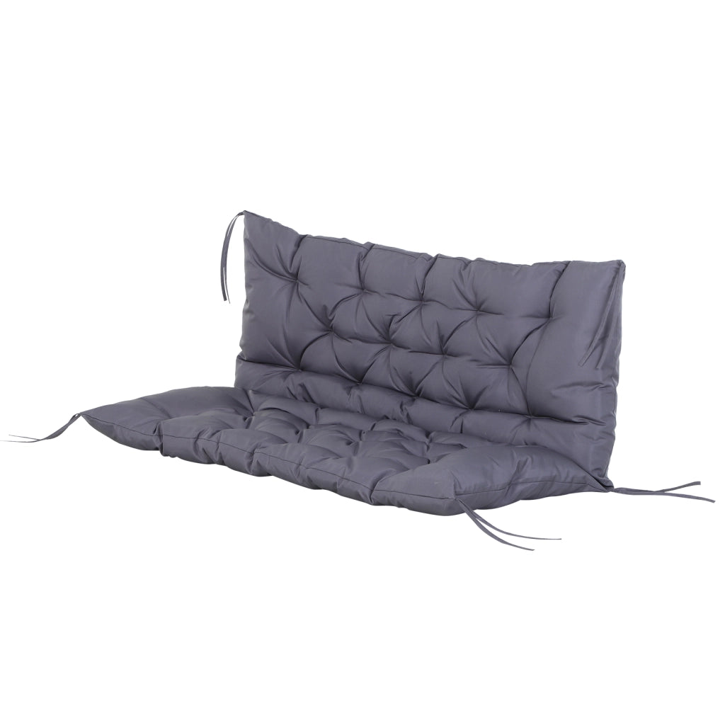 Cuscino per Divano da Giardino 2 Posti ¨C zephmum ¨C Grigio 132x110x10 cm