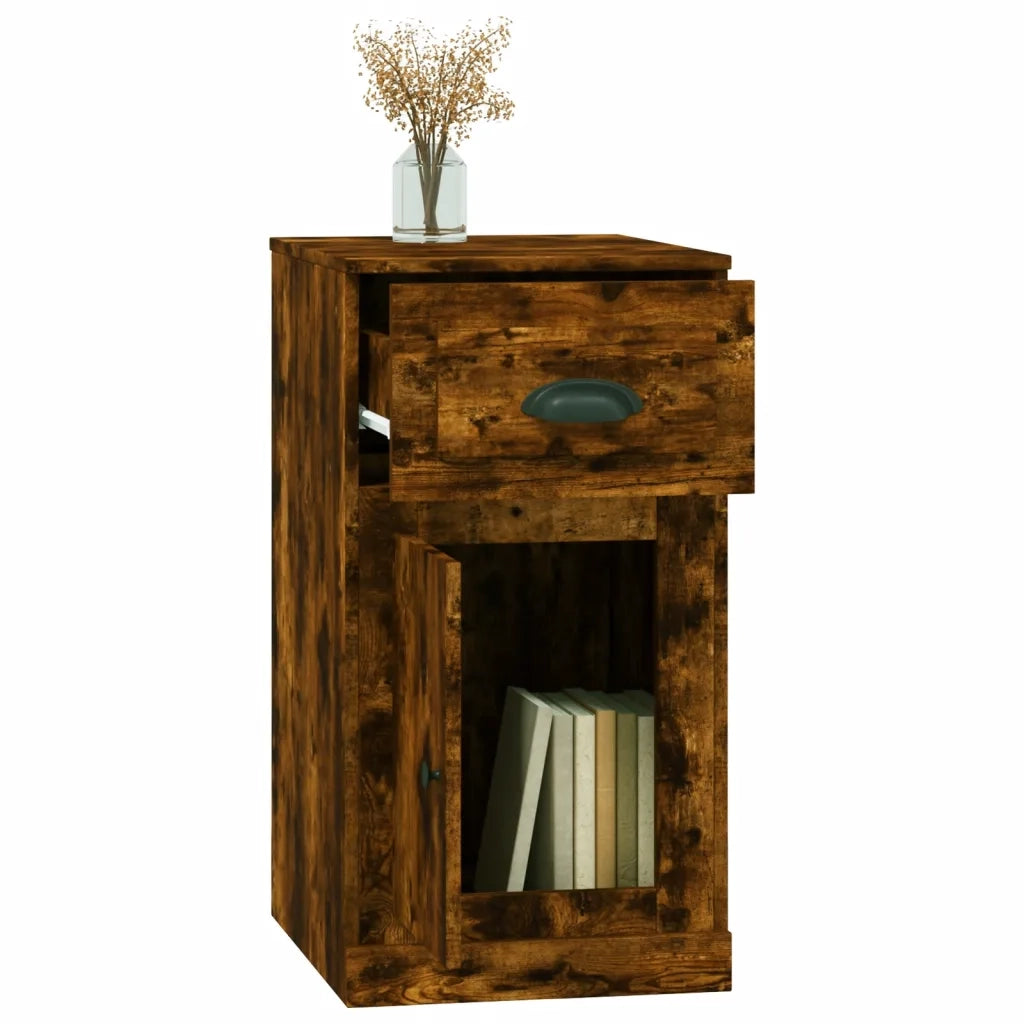 vidaXL Mobiletto con Cassetto Rovere Fumo 40x50x75cm Legno Multistrato