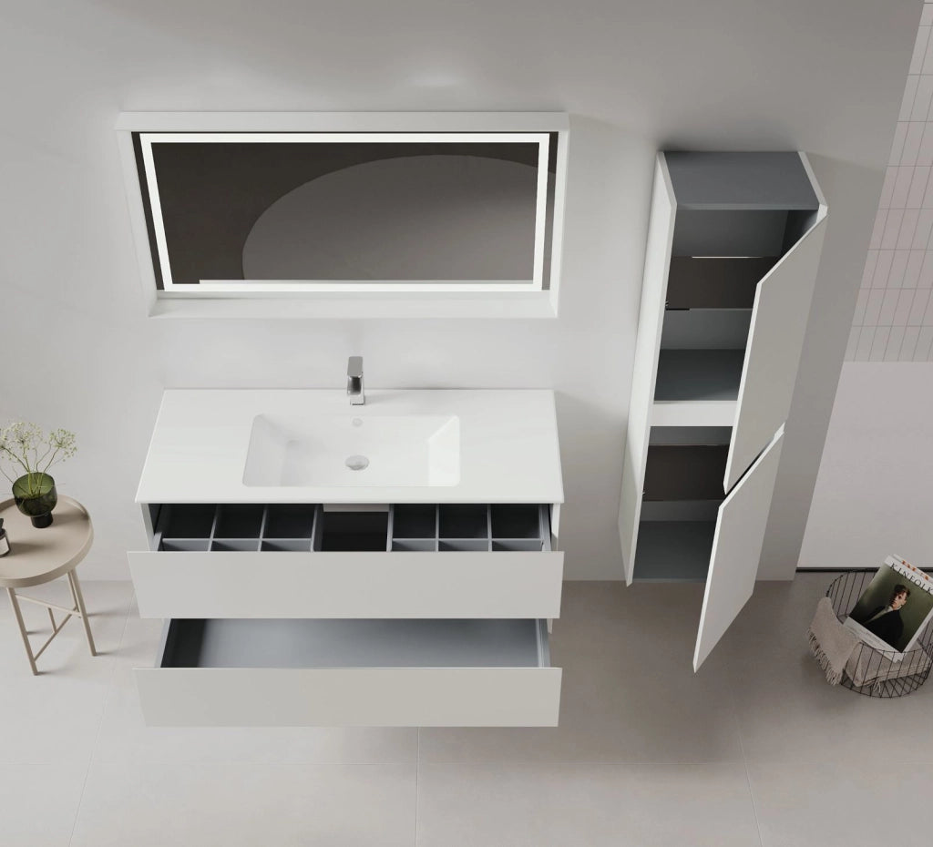 Mobile lavabo "Nest 121 v2" - 121 x 51 x 55 cm - Cashmere opaco