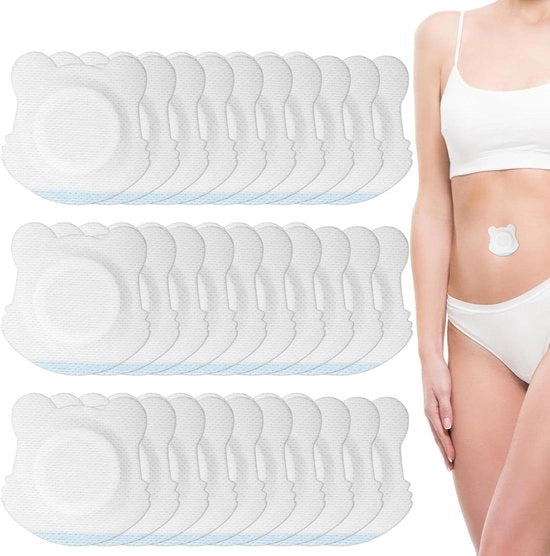 Pannolente Premium - 30 Adesivi di Olio di Ricino 7x7cm - Molto Assorbenti - Non Riciclabili - Cinture Abdominali - Stile Bambino - Adesivi Self-Adesivi