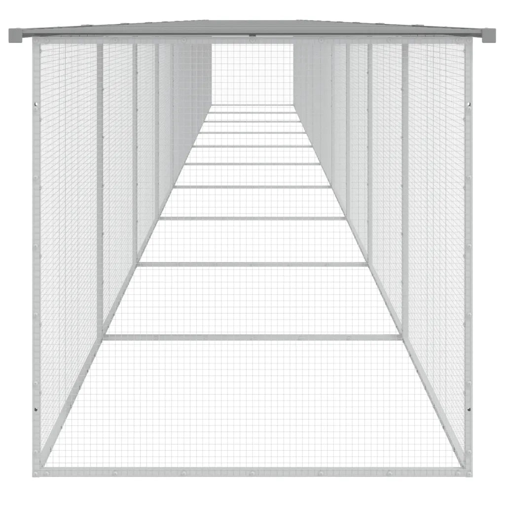Gabbia Polli Tetto Grigio Chiaro 1003x98x90 cm Acciaio Zincato 3189058
