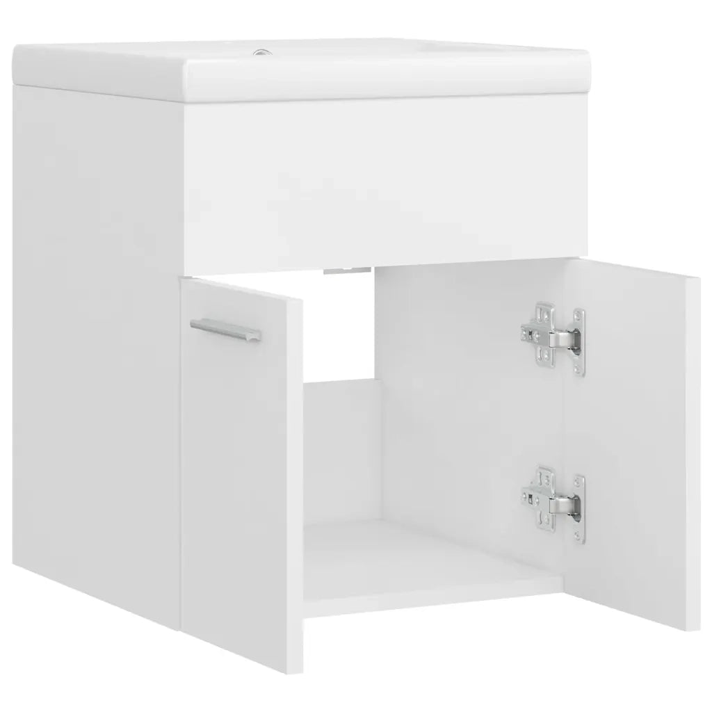 Mobile Bagno con Lavabo | Armadio Lavabo Integrato Bianco in Legno Multistrato
