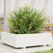 vidaXL Fioriera da Giardino Bianca 80x80x26,5cm Legno Massello di Pino