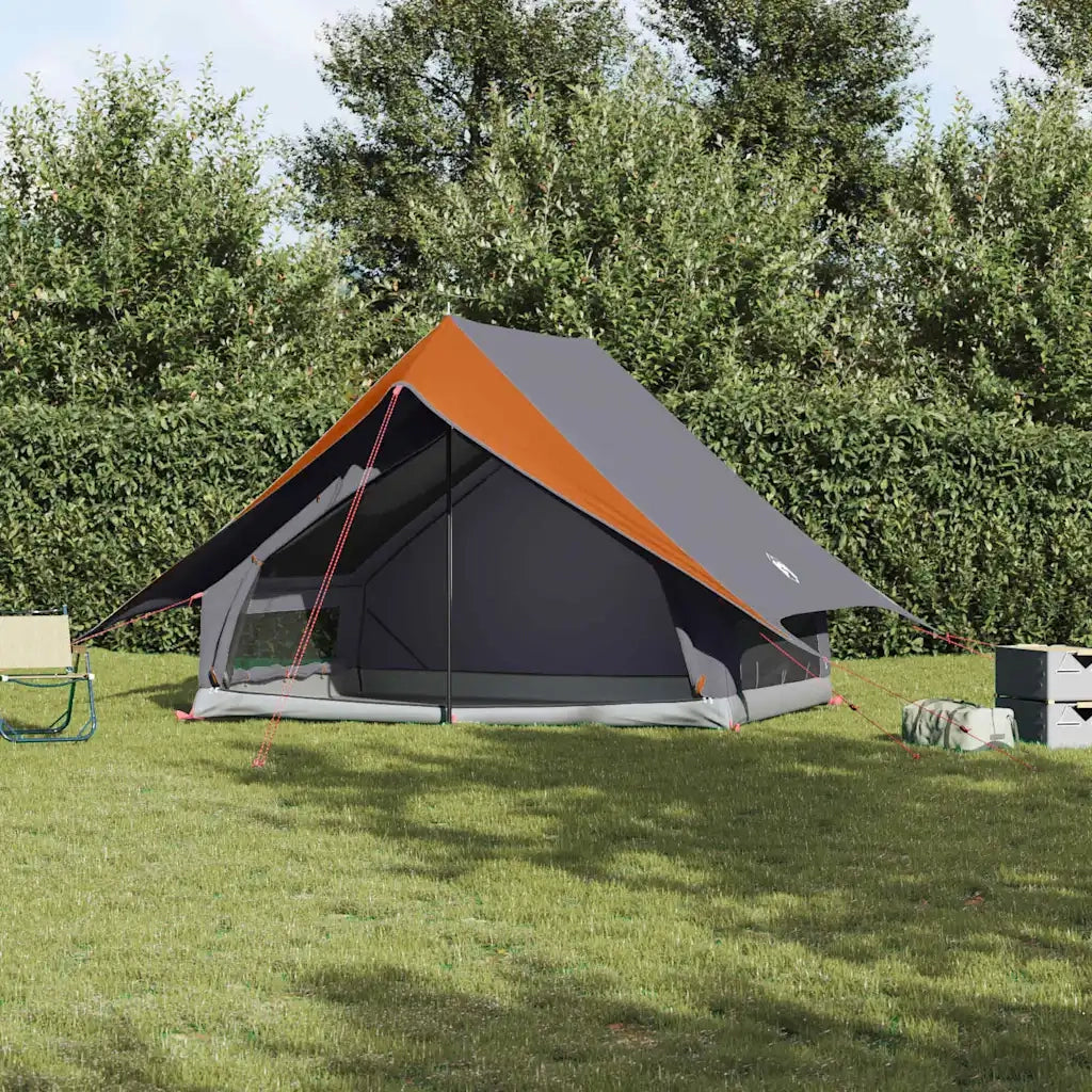 Tenda Familiare con tetto Grigio e arancione 256 x 256 x 185 cm 4100678