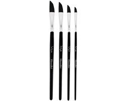 Set di Pennelli - 4 Pennelli Professionali - Acrilico/Acquarello/Olio - Misure 1/8, 1/4, 3/8, 1/2 Pollici - Pennelli con Tratti Multidimensionali - Adatti per Foglie e Onde - Pennello da Pittura