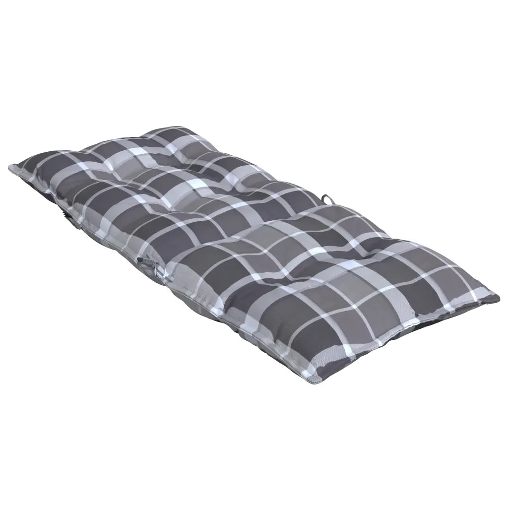 Cuscini Sedia Schienale Alto 2 pz Quadri Grigio Tessuto Oxford 377644