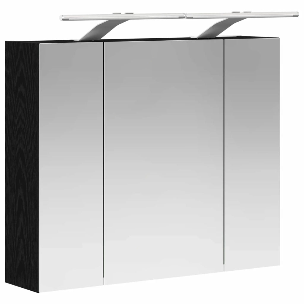 Mobiletto per specchio da bagno Rovere Nero 60 x 14,5 x 50 cm