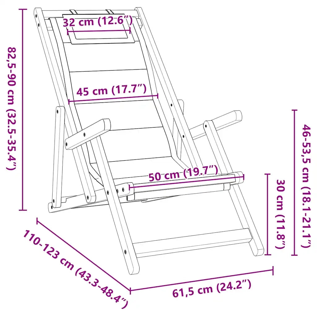 Sedia da spiaggia 2 pcs Marrone Legno di Acacia Massello 3325142
